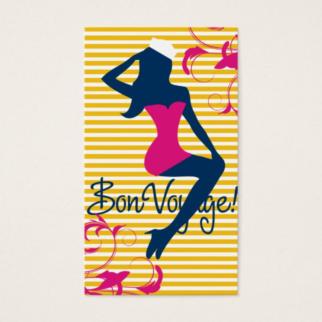 311 Bombshell Silhouette Gult Rand Visitkort (Framsidan)