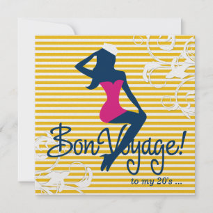 311 Bombshell Silhouette Nautical Blue Theme Inbjudningar