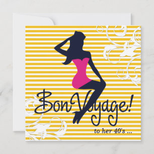 311-Bombshell Silhouette Nautical Theme Inbjudningar