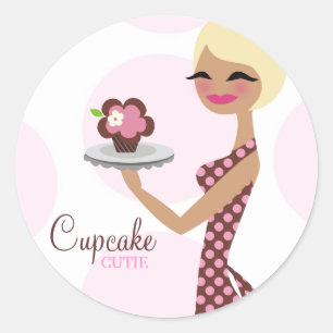 311-Candie Cuptårta Cutie Sticker Runt Klistermärke