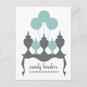 311 Candy Boudoir Rococo Robin Egg Blue & Grått Po Vykort
