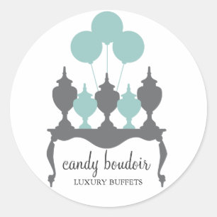 311 Candy Boudoir Rococo Robin Egg Blue Sticker Runt Klistermärke
