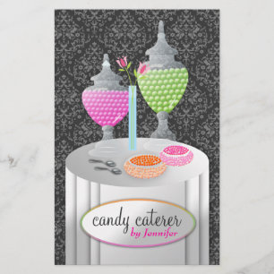 311-Candy Caterer Grått Damask Flygblad