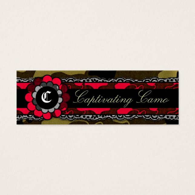 311 Captivating Camo Racy Red Litet Visitkort (Framsidan)