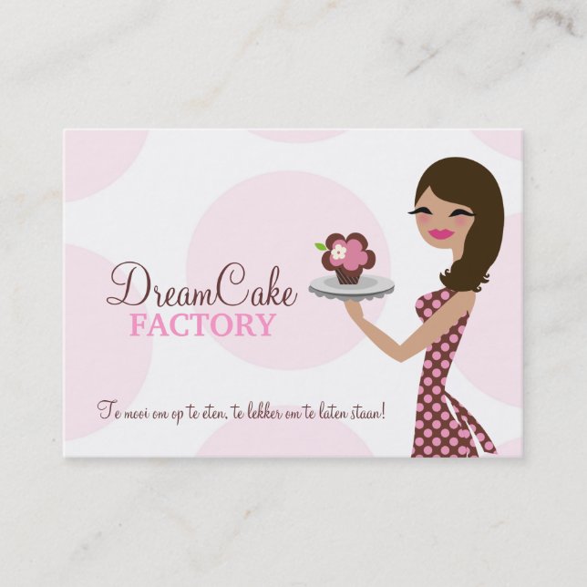 311 Carlie den muffinCutie brunetten BusinessCard Visitkort (Framsida)