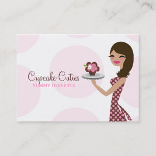 311 Carlie den muffinCutie brunetten BusinessCard Visitkort