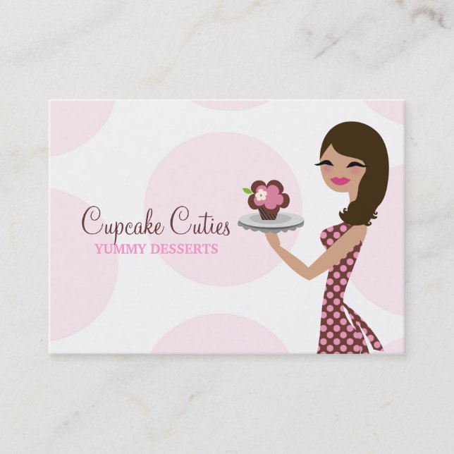 311 Carlie den muffinCutie brunetten BusinessCard Visitkort (Framsida)