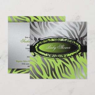 311-C'est Luxueux Hett Momma Lime Zebra Baby Inbjudningar