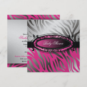 311-C'est Luxueux Hett Momma Rosa Zebra Baby Inbjudningar