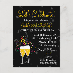 311-CHAMPAGNE FIRANDE INBJUDAN VYKORT