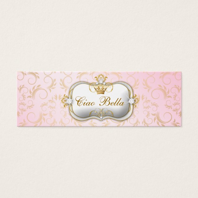 311-Ciao Bella Golden Divine Rosa Litet Visitkort (Framsidan)