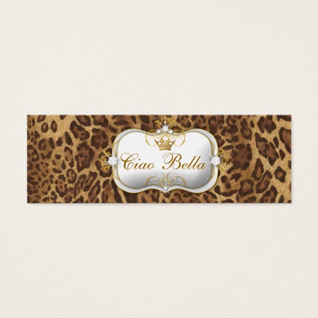 311-Ciao Bella Leopard Litet Visitkort (Framsidan)