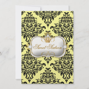 311 Ciao Bella & Lovey Dovey Damask Lemon Ice Inbjudningar