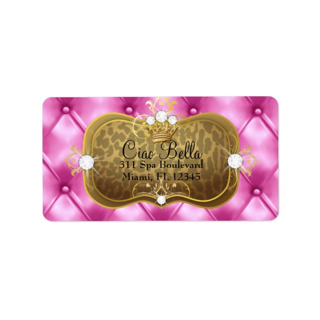 311 Ciao Bella Rosa Tuft Leopard Adressetikett (Framsidan)