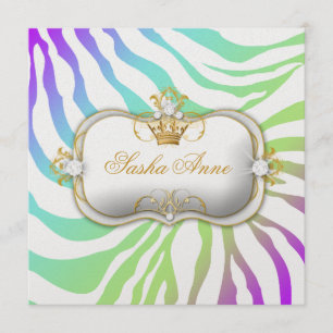 311 Ciao Bella Zebra Amethyst Rainbow Kiss Inbjudningar