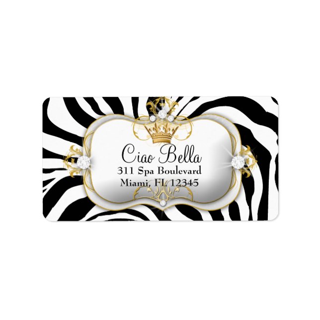 311 Ciao Bella Zebra ränder Adressetikett (Framsidan)