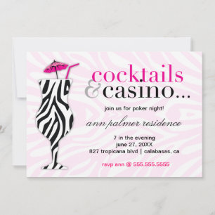 311 Cocktails & Casino Zebra Inbjudningar