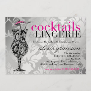 311 Cocktails & Lingerie Snöre Metallic Inbjudningar
