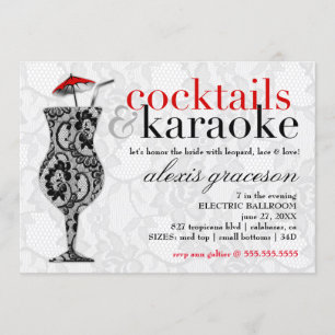 311 coctailar & Karaokesnöreinbjudan Inbjudningar