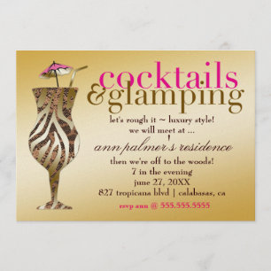 311 coctailar & metalliskt Glamping guld Inbjudningar