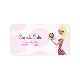 311-Cupcake ljusa Cutie - vågigt blont Adressetikett