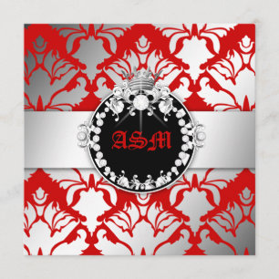311-Damask Shimmer Drottning Kyssar Söt 16 Körsbär Inbjudningar