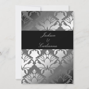 311-Damask Shimmer Grått Storm Inbjudan