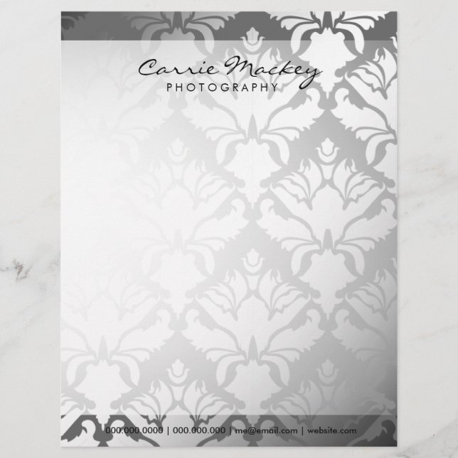 311-Damask silver för Shimmer | Brevhuvud (Framsida)
