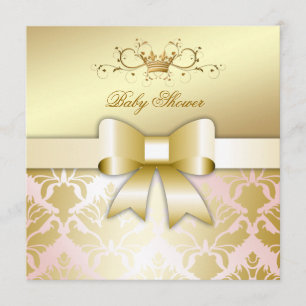 311 Damaskus Shimmer Bow Champagne Rosa Babykläder Inbjudningar
