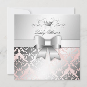 311 Damaskus Shimmer Bow Champagne Rosa Babykläder Inbjudningar