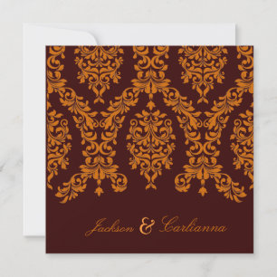 311 Dasch Damask Fresh Orange 5.25x5.25 Inbjudningar