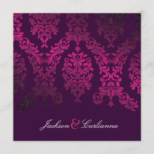 311-Dashing Damask Natt Magenta Aubergine Inbjudningar