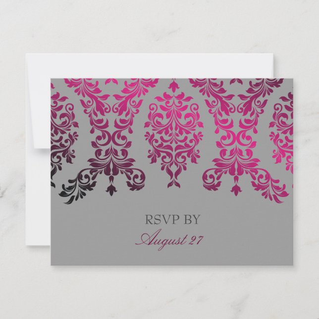 311-Dashing Damask Natt Magenta Ljusgrå OSA Kort (Framsida)
