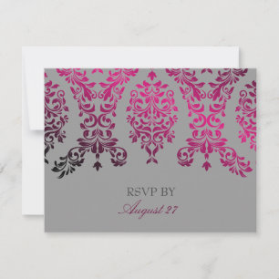 311-Dashing Damask Natt Magenta Ljusgrå OSA Kort