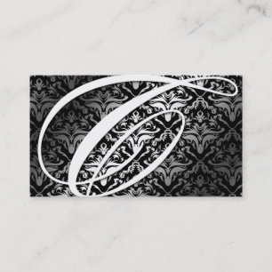 311-Dazzle mig damast - c-Monogramsvart Visitkort