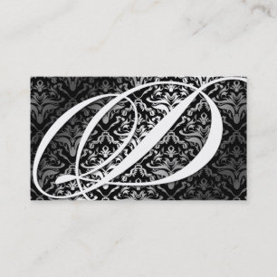 311-Dazzle mig damast - D-Monogramsvart Visitkort