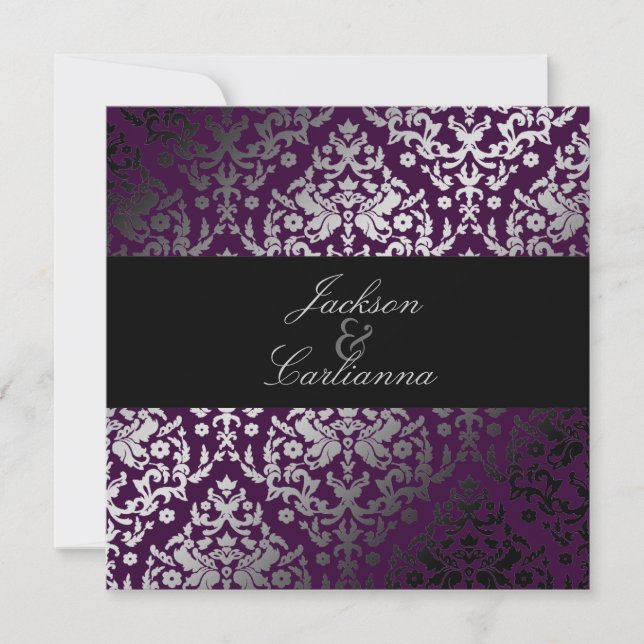 311-Dazzling Damask Blackberry Inbjudningar (Framsida)