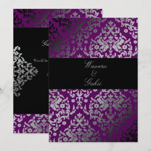 311-Dazzling Damask Extraordinär Lila Inbjudningar