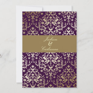 311 Dazzling Damask Guld Elfenbenskustens djupa Li Inbjudningar