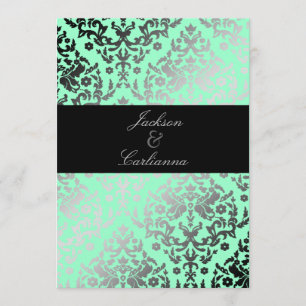 311 Dazzling Damask Mint Inbjudningar