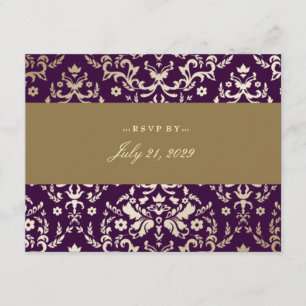 311-Dazzling Damask OSA Guld Ivory Eggplant Kort
