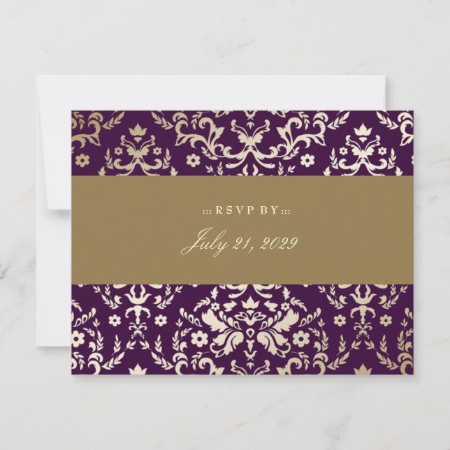 311-Dazzling Damask OSA Guld Ivory Eggplant Kort (Framsida)