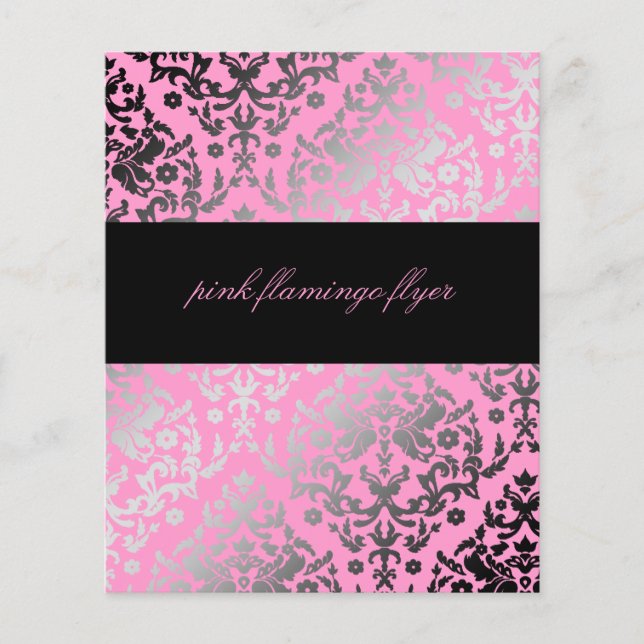 311-Dazzling Damask Rosa Flamingo Flyer (Framsidan)