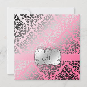 311 Dazzling Damask Rosa Flamingo Inbjudningar