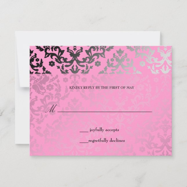 311 Dazzling Damask Rosa Flamingo OSA kort (Framsida)