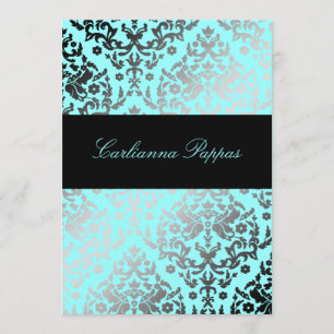 311 Dazzling Damask Turcoise Blue Inbjudningar