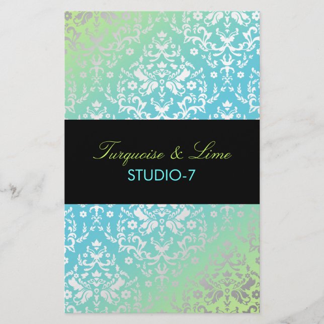 311 Dazzling Damask Turcos & Lime Black (Framsida)