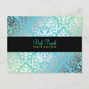 311 Dazzling Damask Turcos & Lime Black Vykort