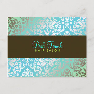 311 Dazzling Damask Turcos & Lime Postcard Vykort