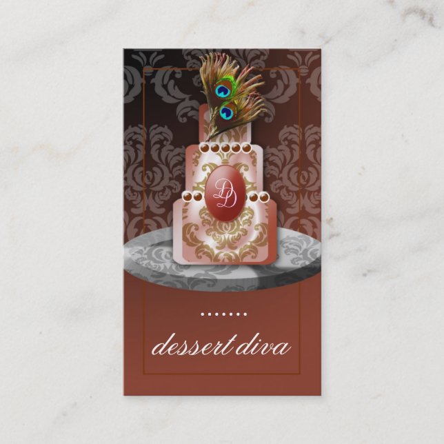 311-Dessert sofistikerade påfågelfärger för Diva | Visitkort (Framsida)